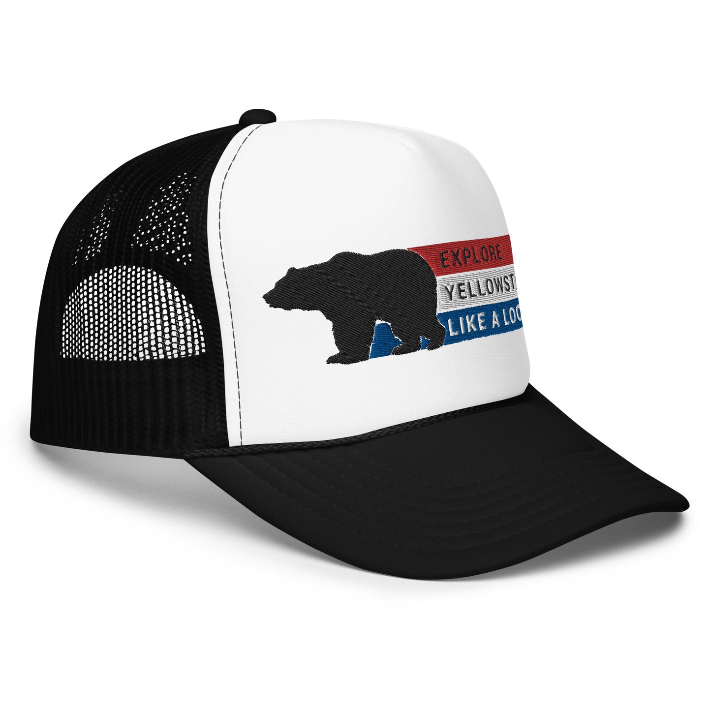 Explore Yellowstone Like a Local Patriotic Foam trucker hat