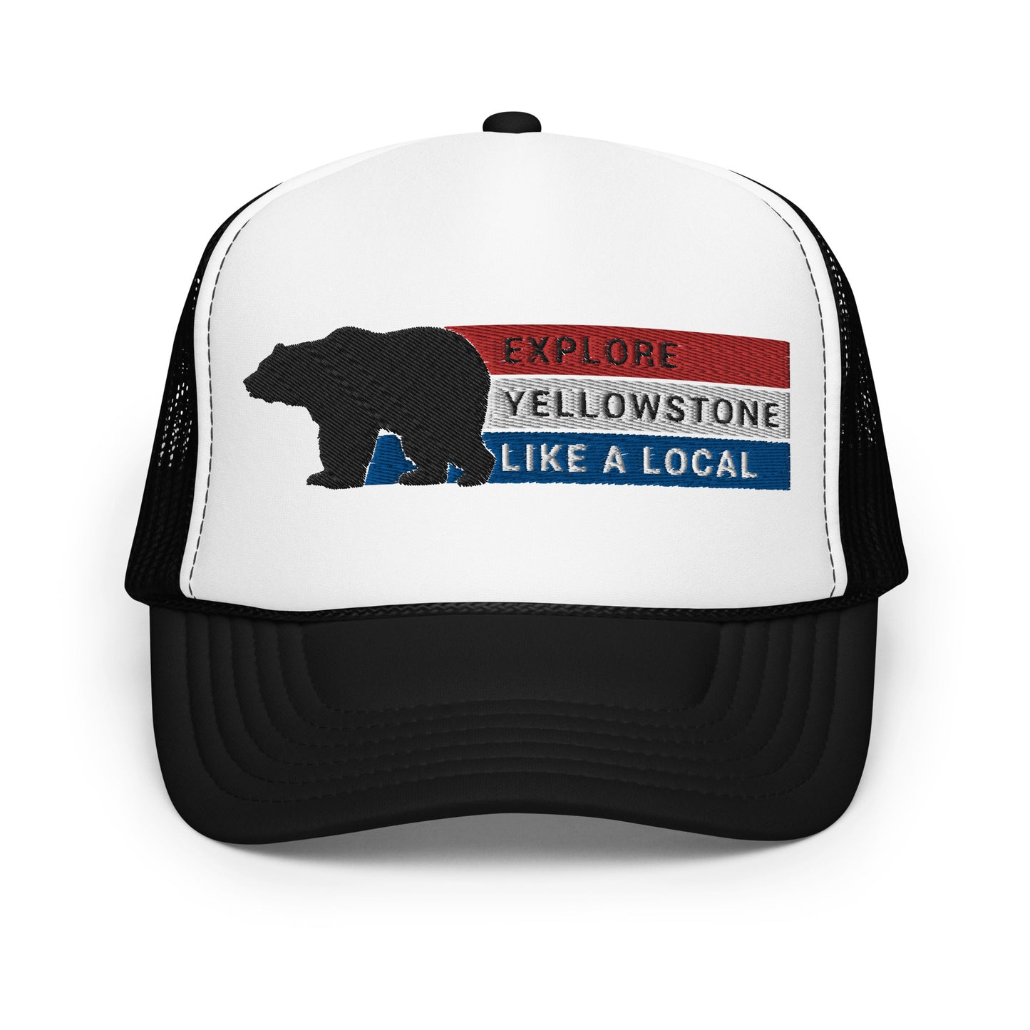 Explore Yellowstone Like a Local Patriotic Foam trucker hat