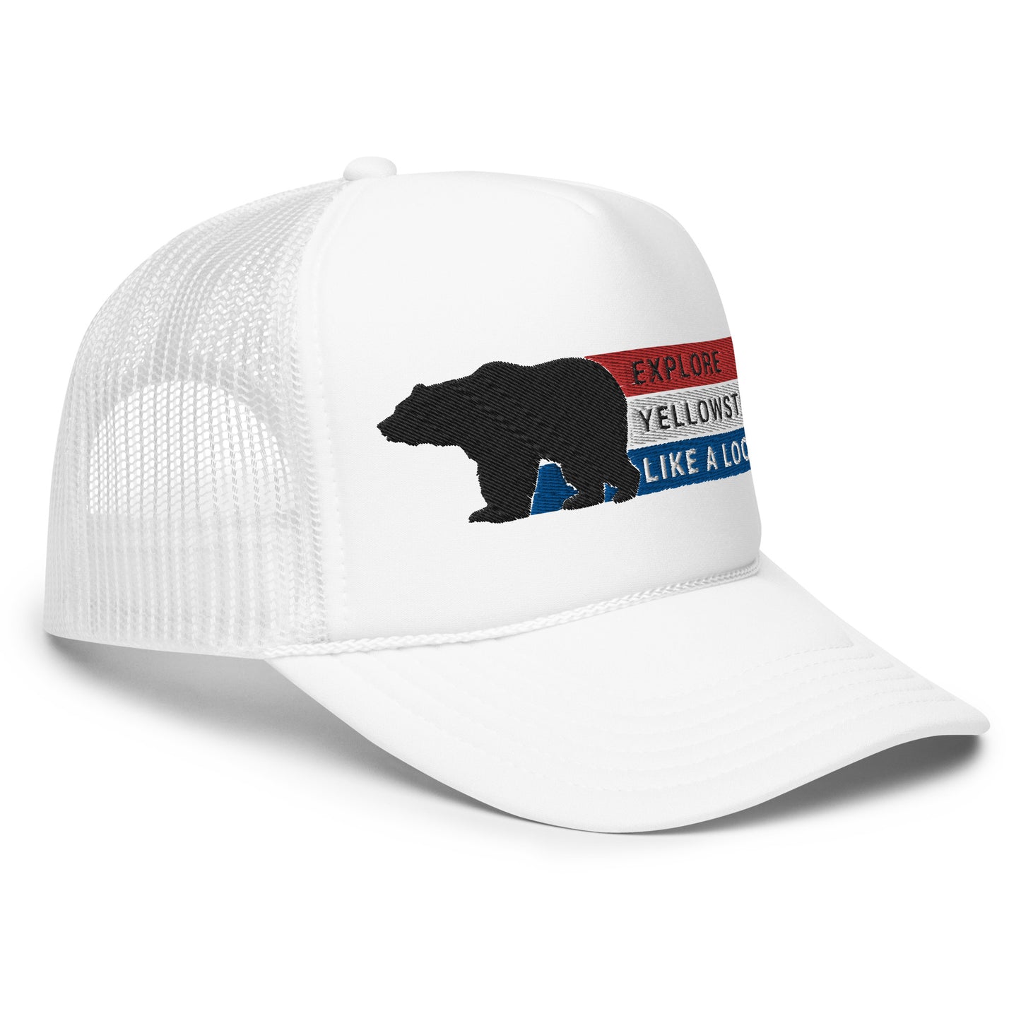 Explore Yellowstone Like a Local Patriotic Foam trucker hat