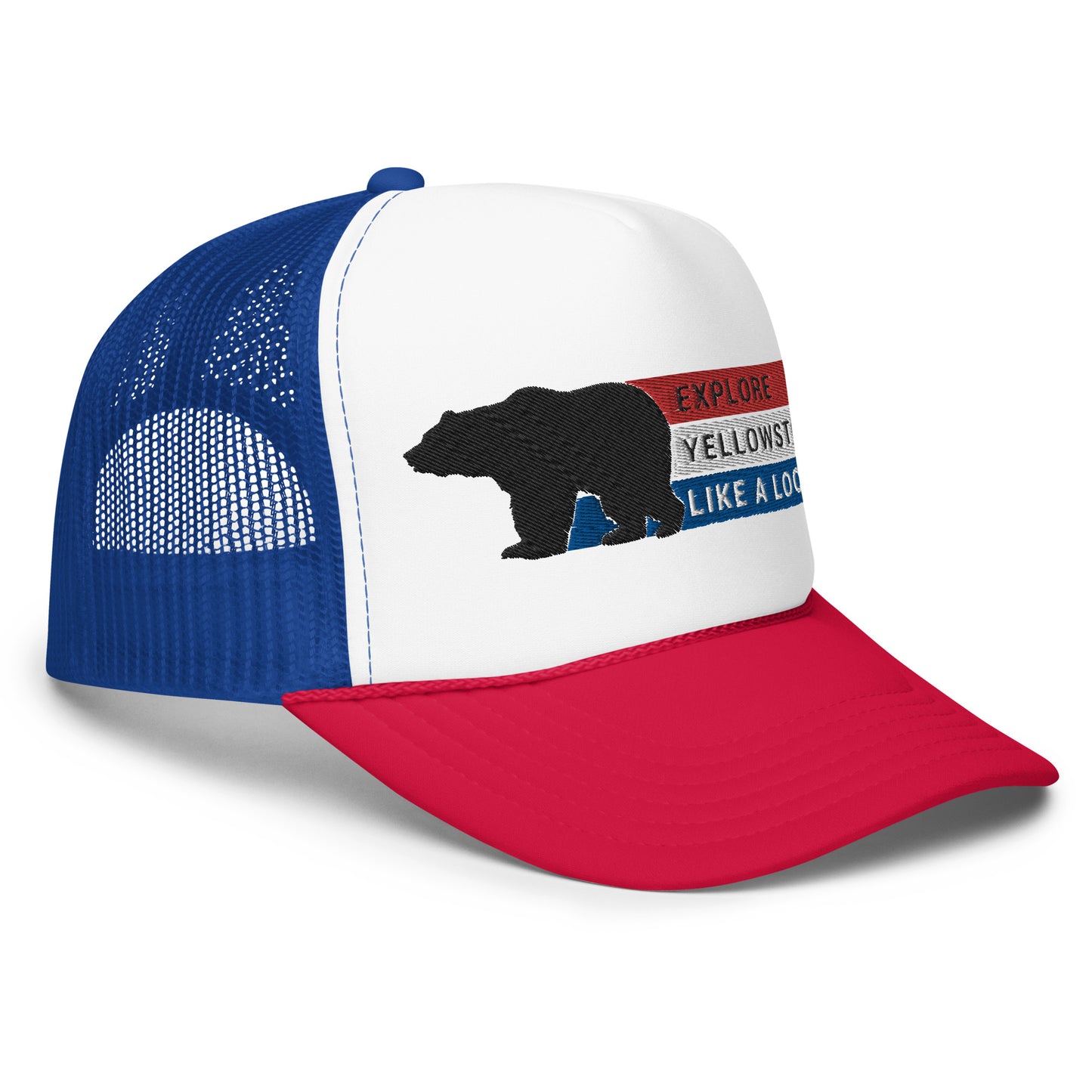 Explore Yellowstone Like a Local Patriotic Foam trucker hat